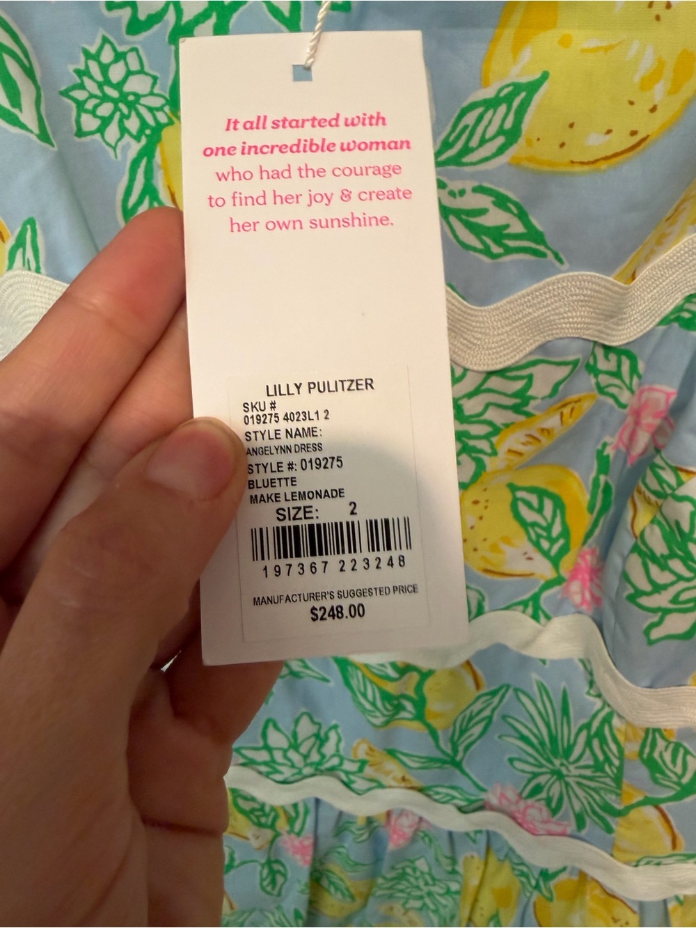 Lilly Pulitzer Angelynn Light Blue Lemon Print Tiered Sundress - Picture 2 of 3